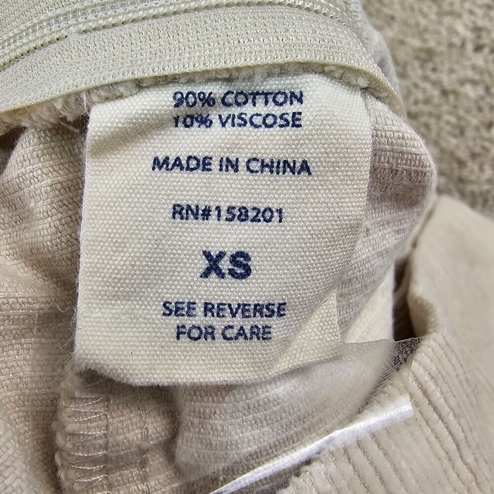 Khaki & Blue Cream Corduroy Mini Dress XS Square Neck A-Line Y2K Cottagecore - Picture 10 of 14